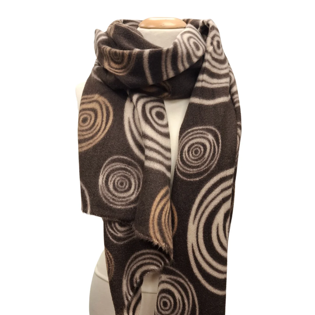 Viskossjal - Spiraler - Beige, Svart, Brun, Vit - 3