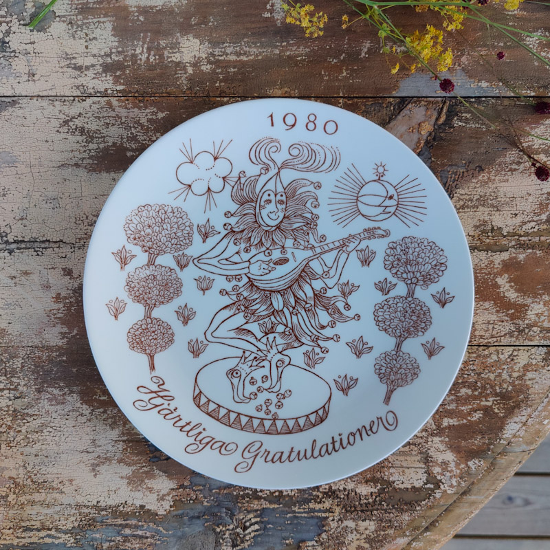 Gratulationstallrik 1980 från Gustavsberg