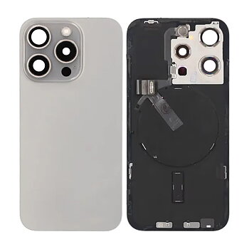 iPhone 15 Pro Baksida Glas med tejp Original - Naturligtitan