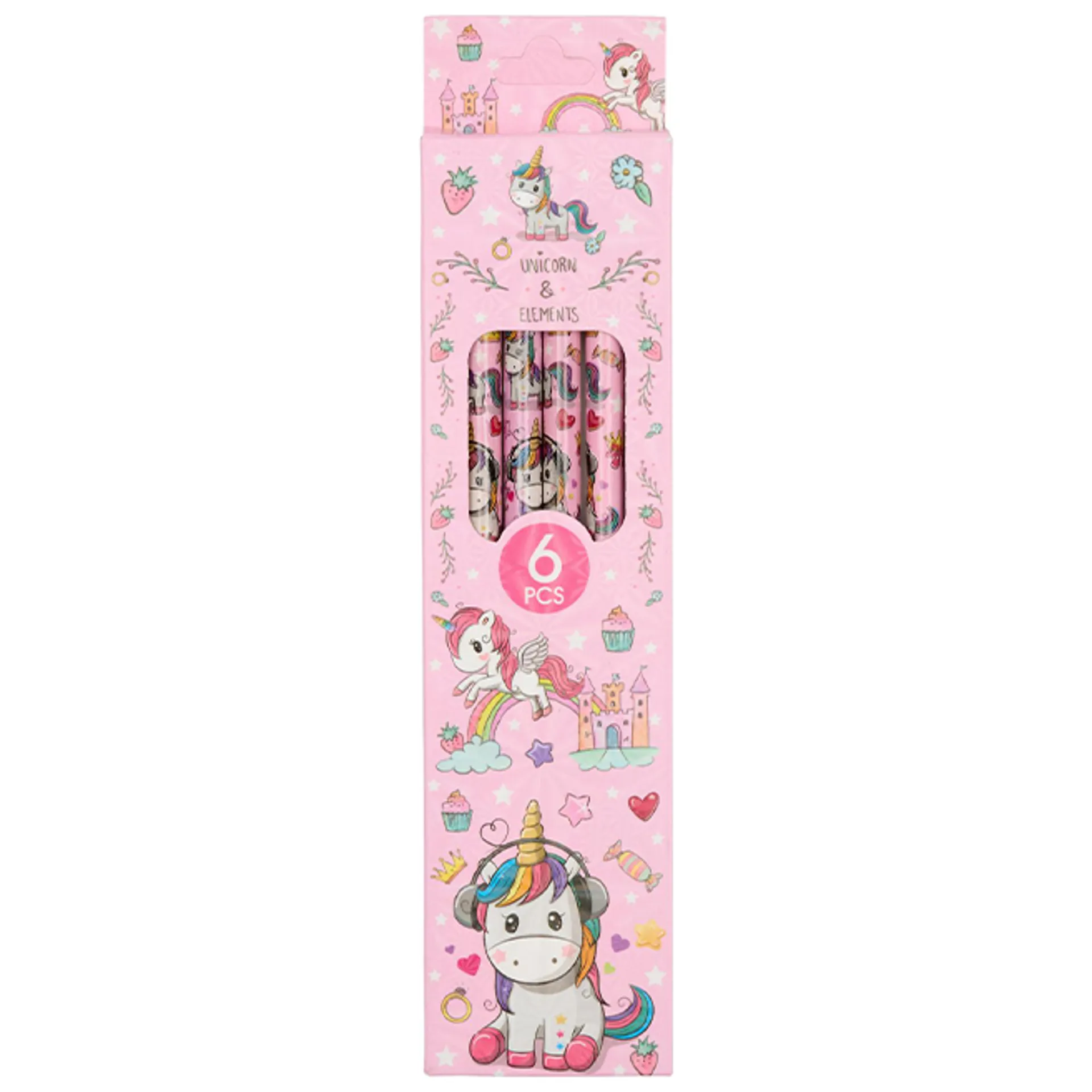 Unicorn & elements blyanter 6 stk - 2