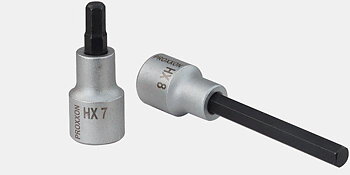 Proxxon 1/2inch allen socket, HX 10 mm, 55 mm length