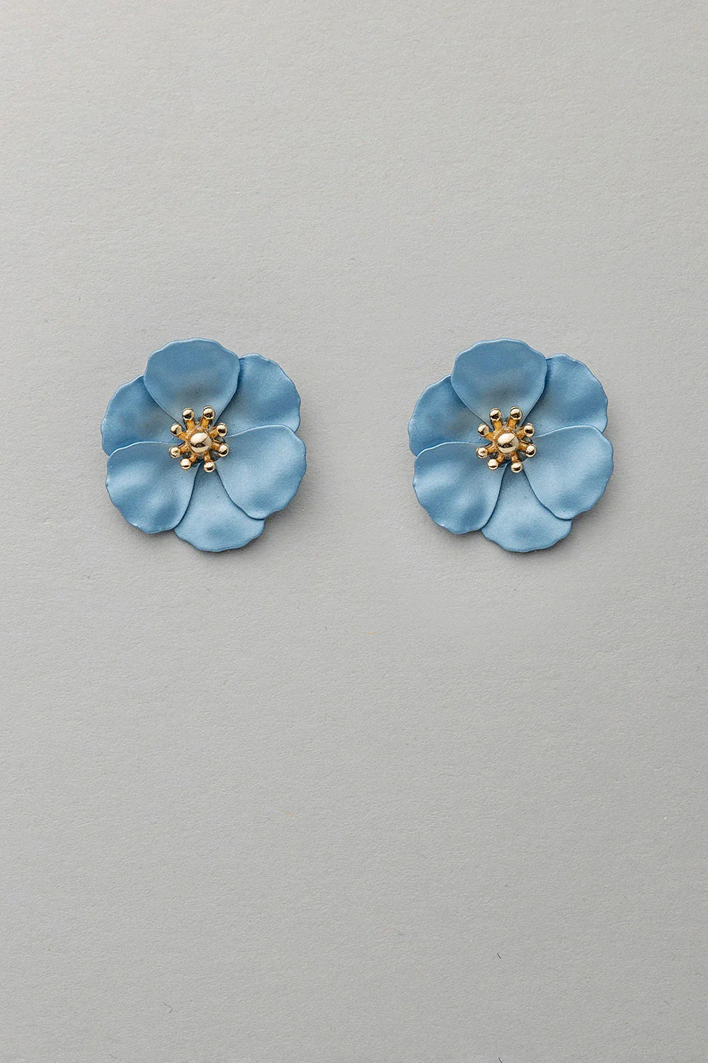 BOW19 Flower Small Earrings Pearl Blue - 2