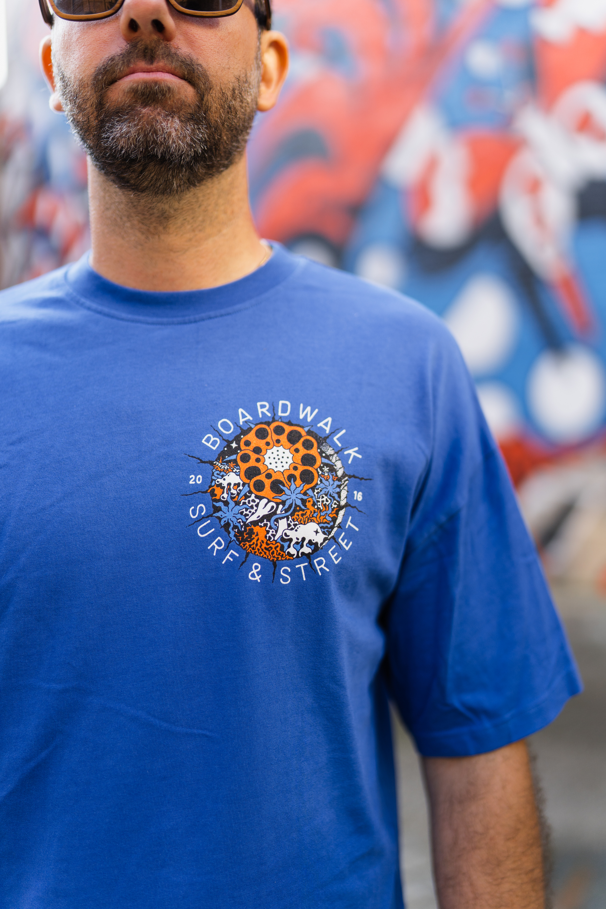 Boardwalk X Finsta Logo Takeover T-shirt Cobalt Blue - 3