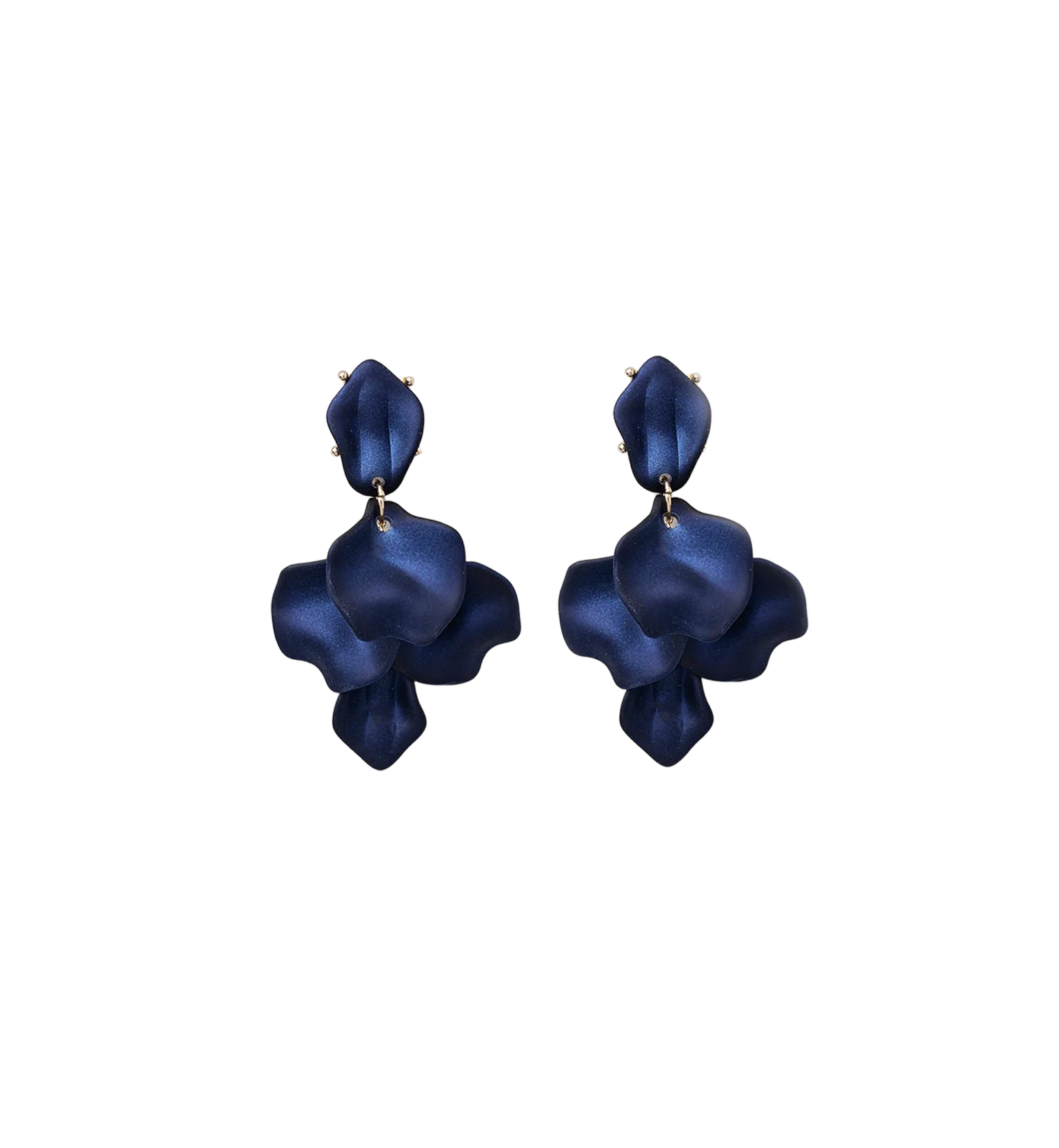 BOW19 Leaf Earrings Midnight Blue