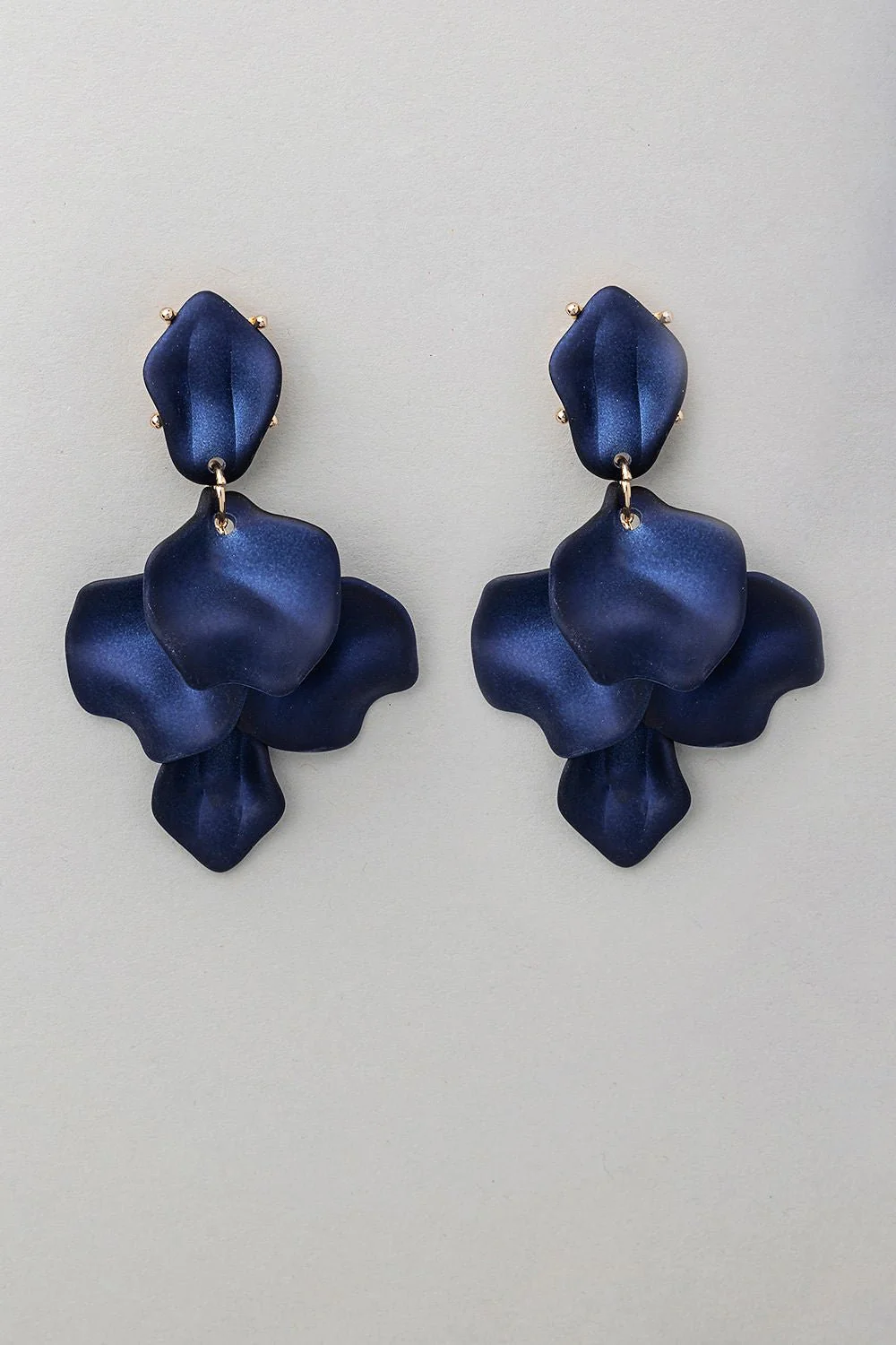 BOW19 Leaf Earrings Midnight Blue - 3