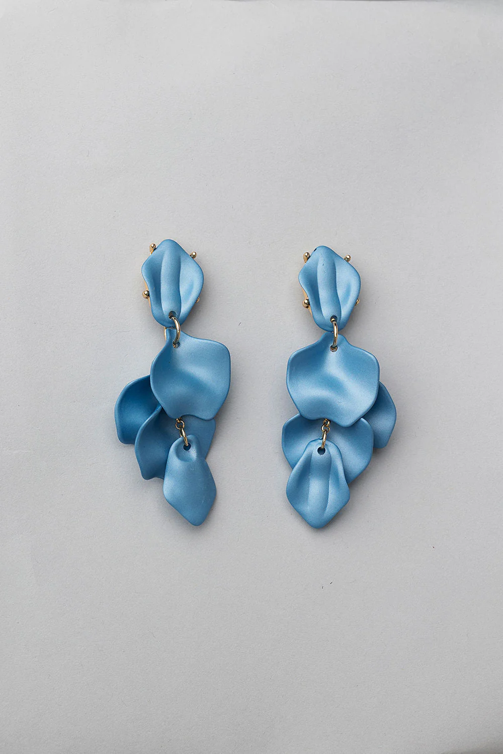 BOW19 Leaf Earrings Denim Blue - 2