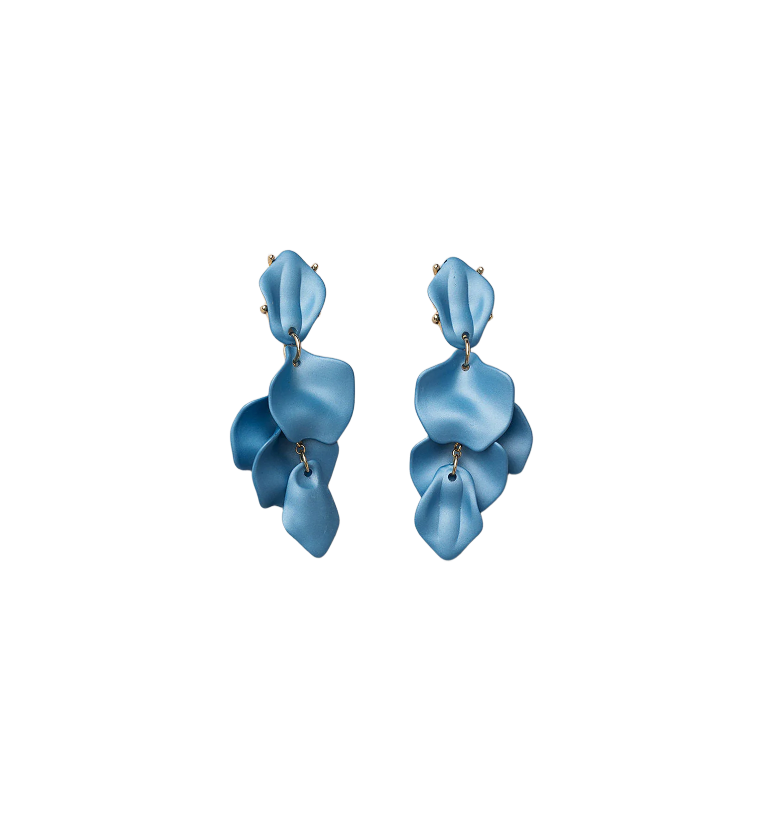 BOW19 Leaf Earrings Denim Blue