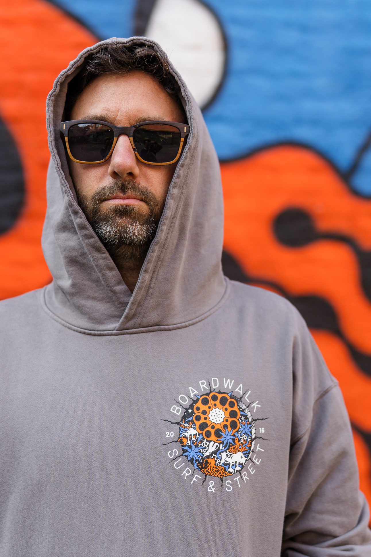 Boardwalk X Finsta Logo Takeover Hoodie Pigment Grey - 7