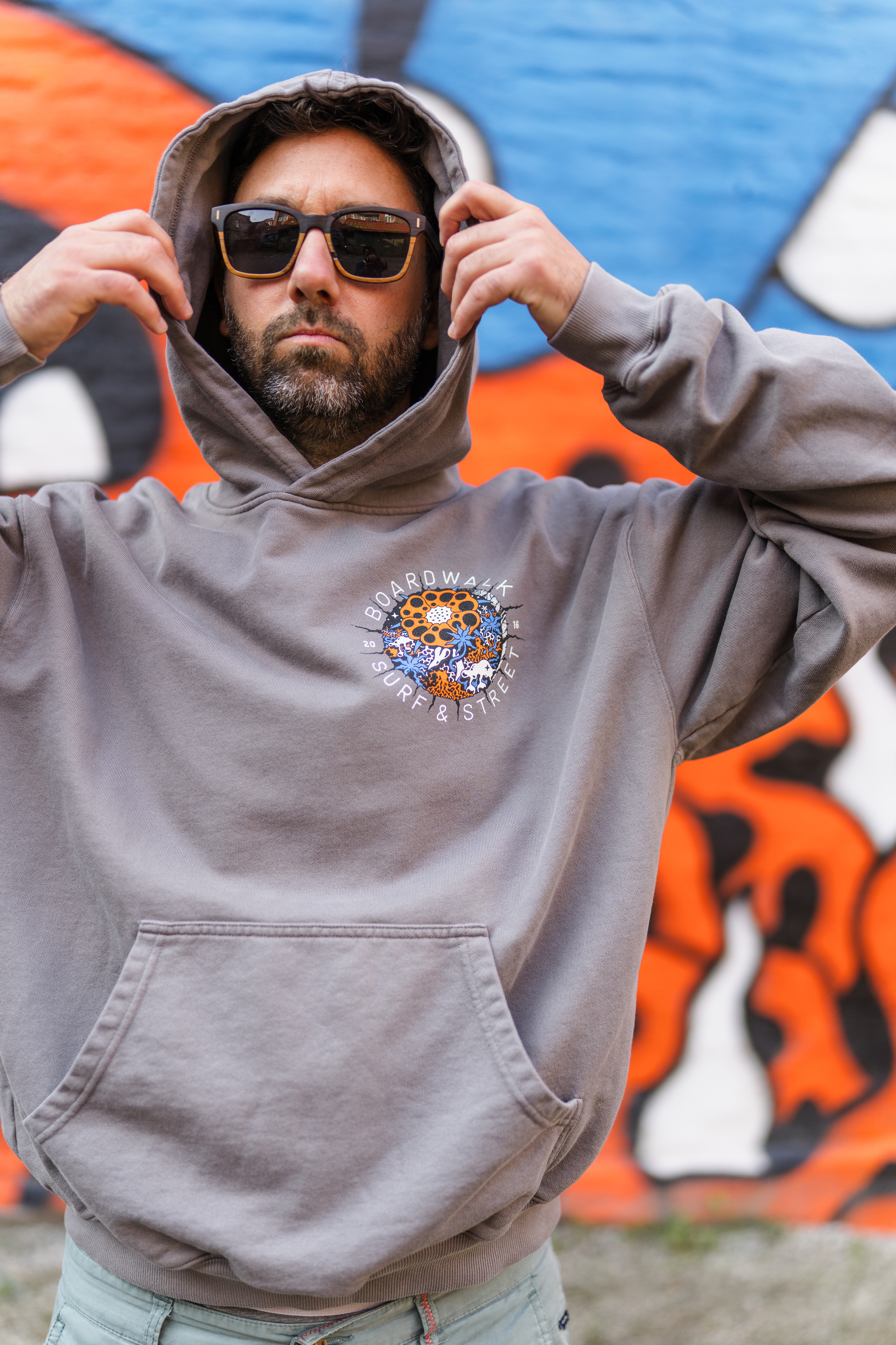 Boardwalk X Finsta Logo Takeover Hoodie Pigment Grey - 6