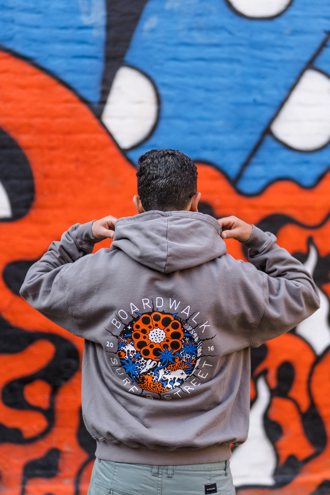 Boardwalk X Finsta Logo Takeover Hoodie Pigment Grey - 4