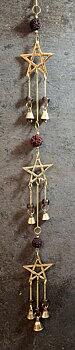 Mässing Klocka med Pentagram och e Rudraksha 