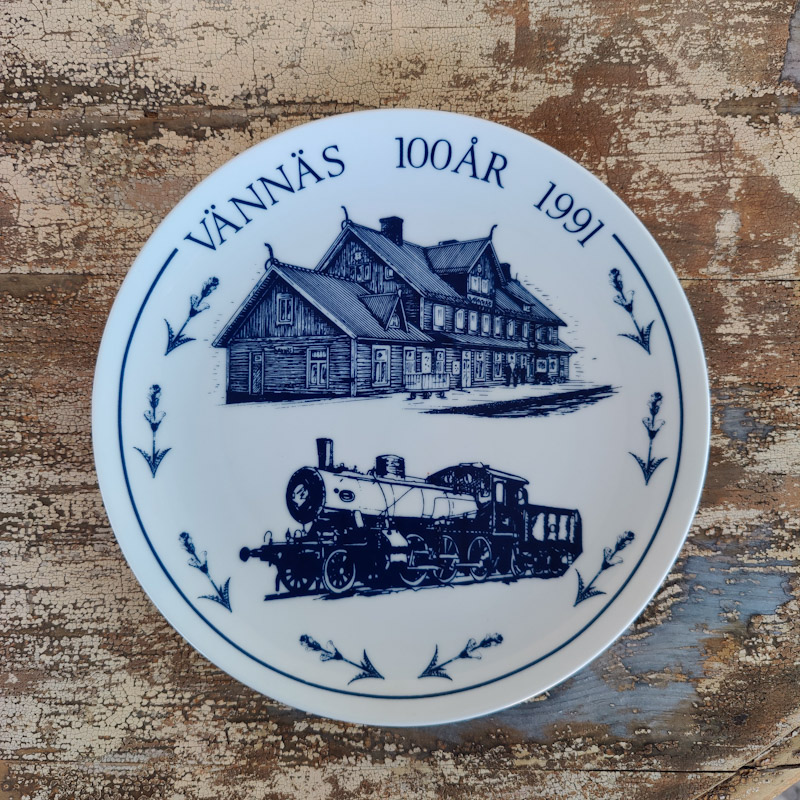 Vännäs 100 år 1991 tallrik från Riges