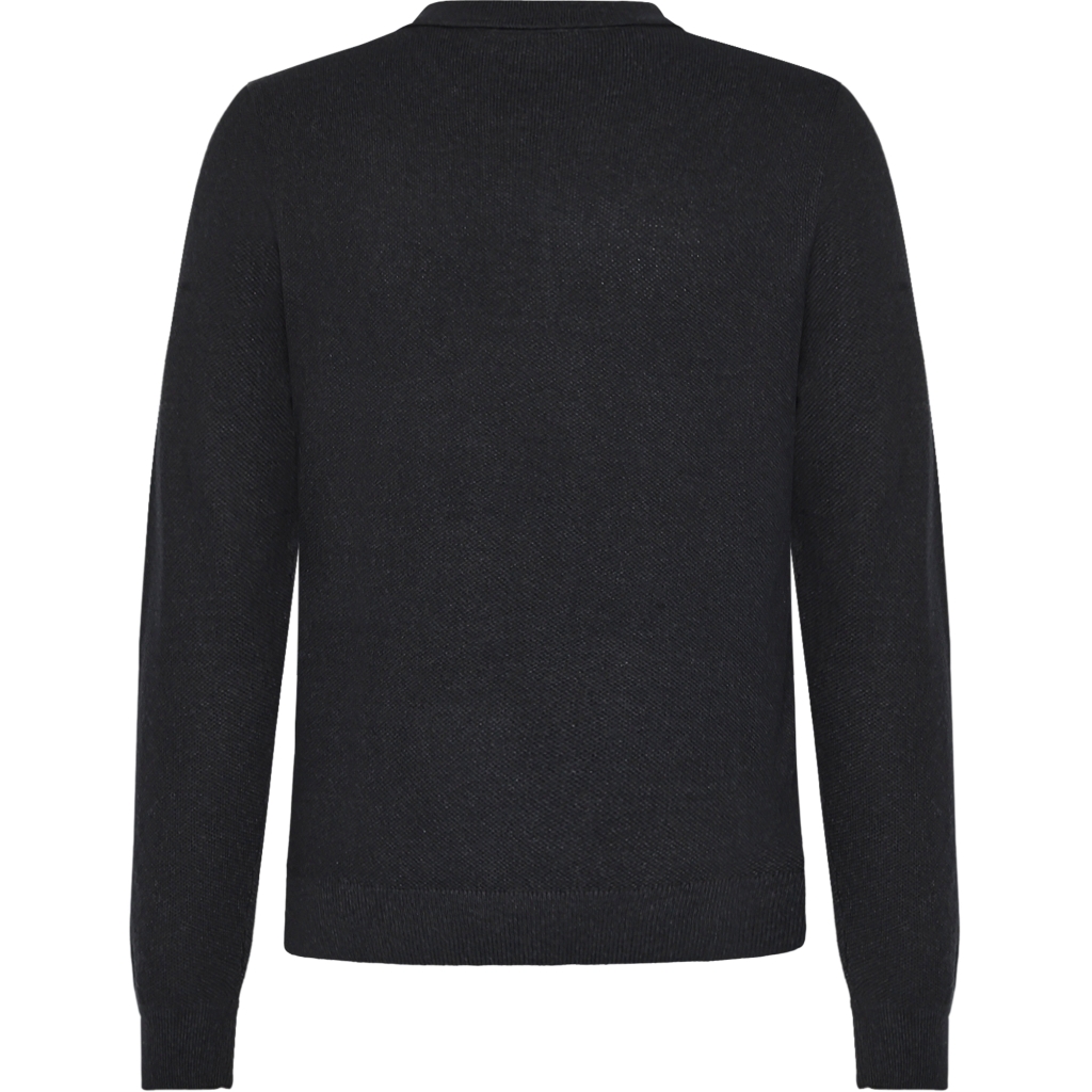 GRHam LS Polo Knit Black Melange - 2