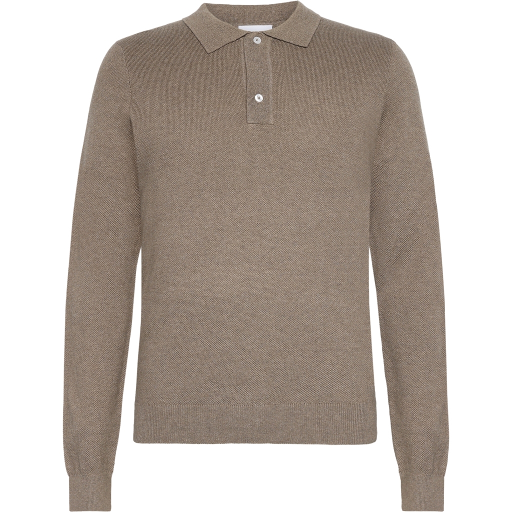 GRHam LS Polo Knit Nature Melange