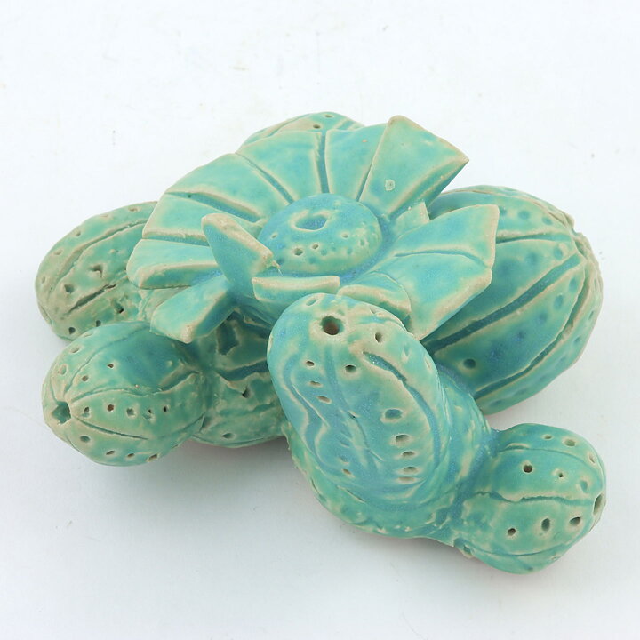 Anita Nylund (1990s) Unique Green Cactus from Own Studio 10 cm
