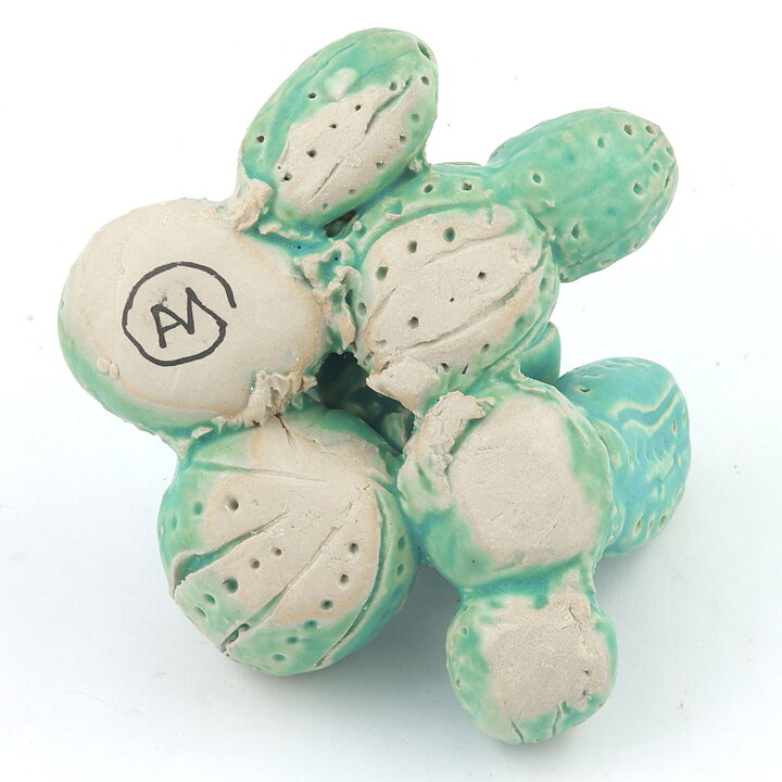 Anita Nylund (1990s) Unique Green Cactus from Own Studio 10 cm
