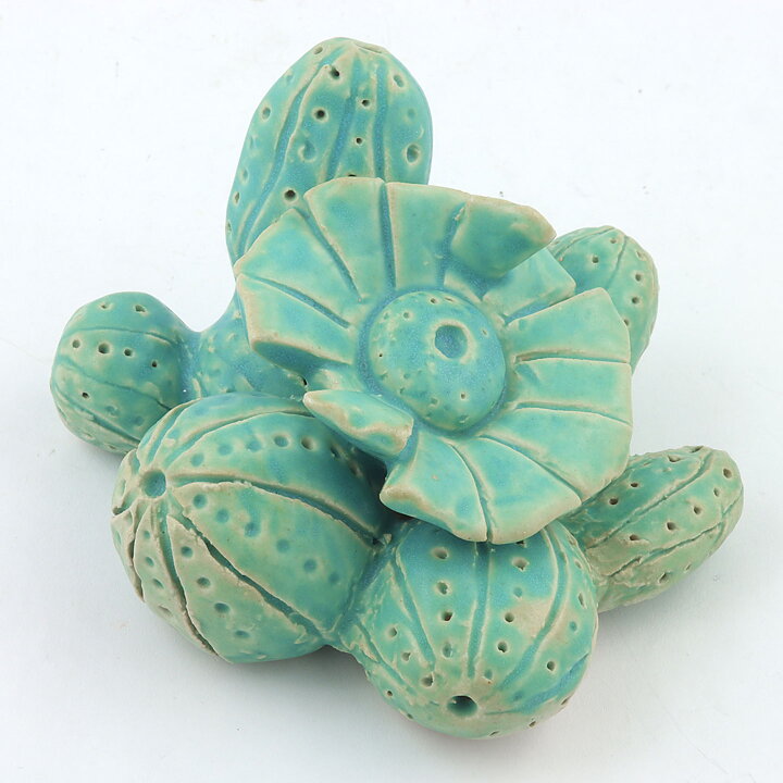 Anita Nylund (1990s) Unique Green Cactus from Own Studio 10 cm