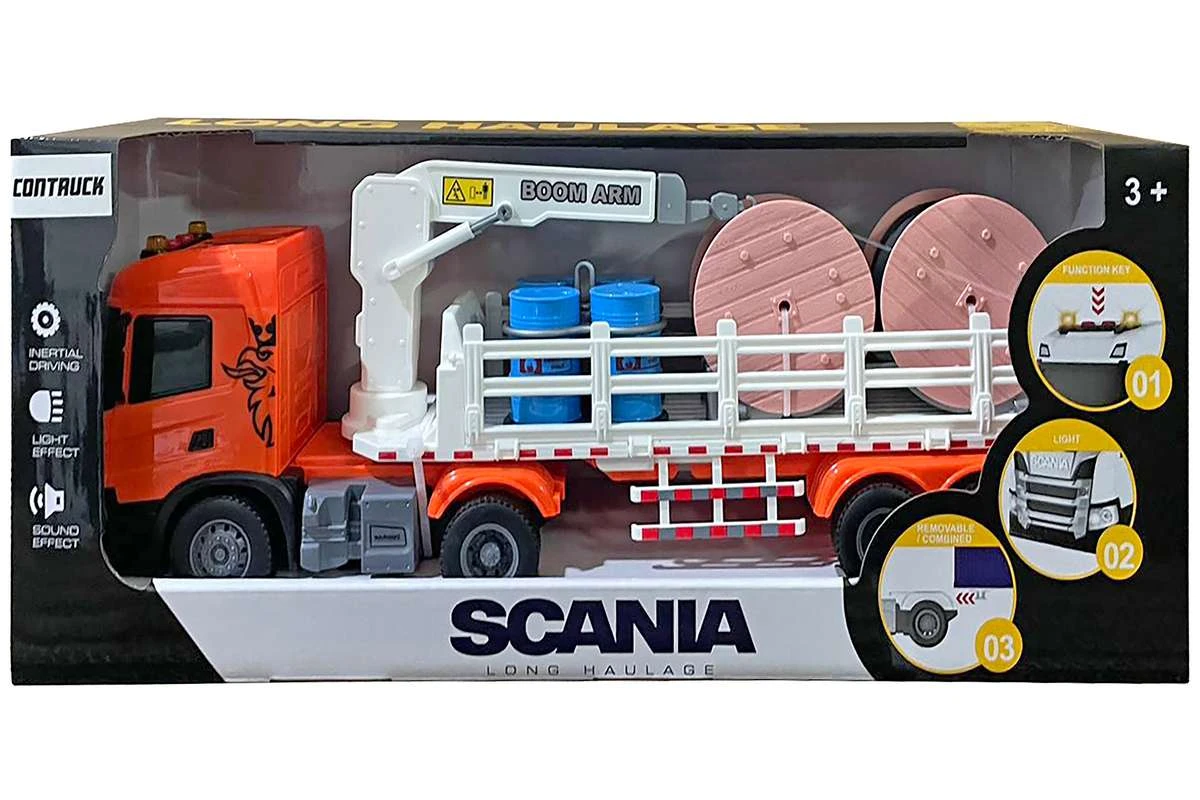 Contruck Scania -kuorma-auto nosturivarusteilla sekä valo- ja äänitehosteilla - 2