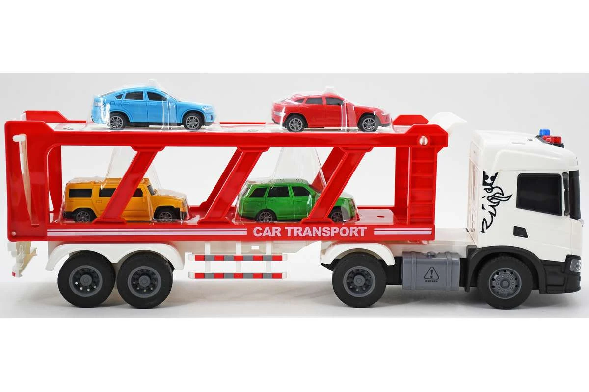 Contruck Scania truck with trailer + cars, lights & sound - 7
