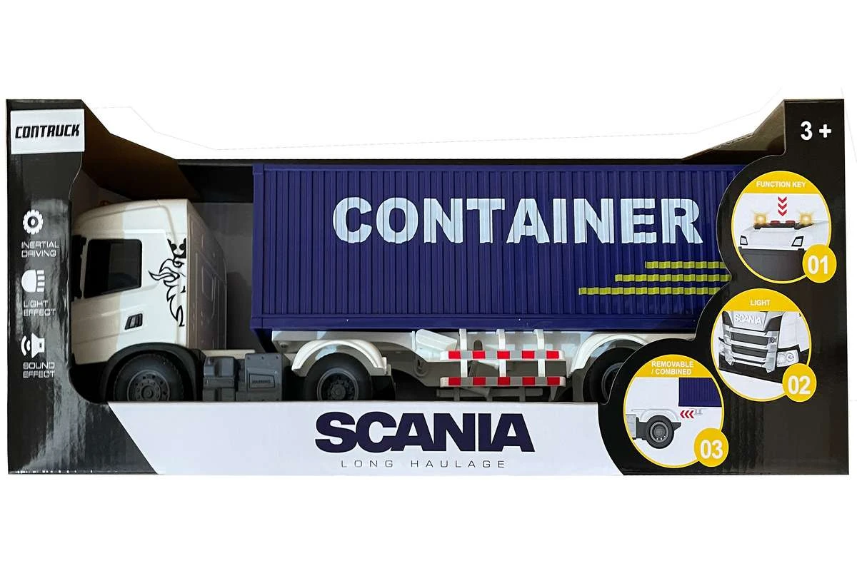 Contruck Scania truck with container, lights, and sound - 2