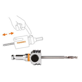 Snabbfäste MXqs ONE CLICK arbor  Hex 8,5 inkl. HSS pilotbo