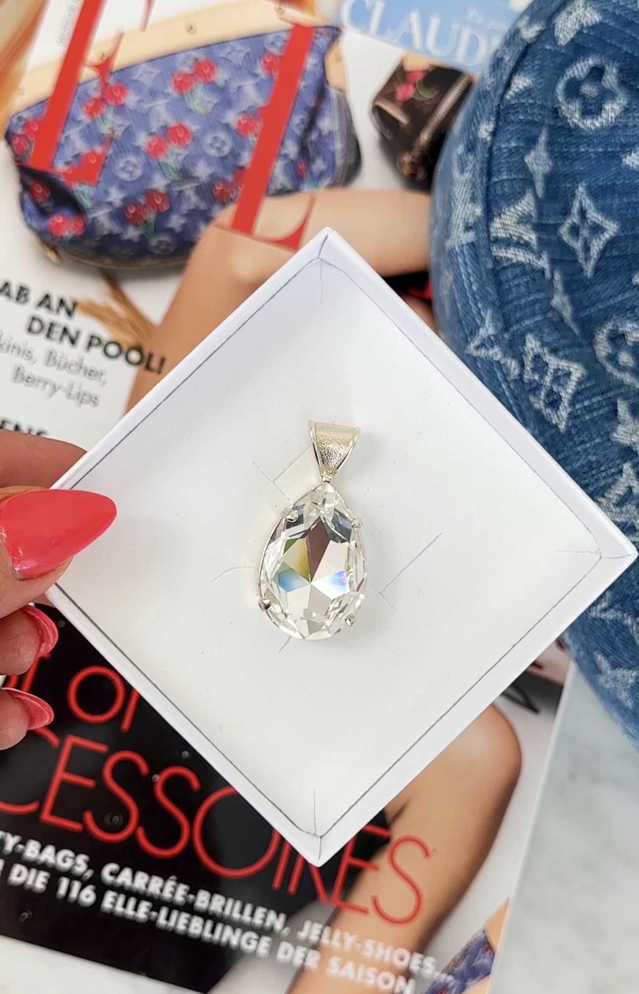 Khloe Pedant Clear Crystal Silver