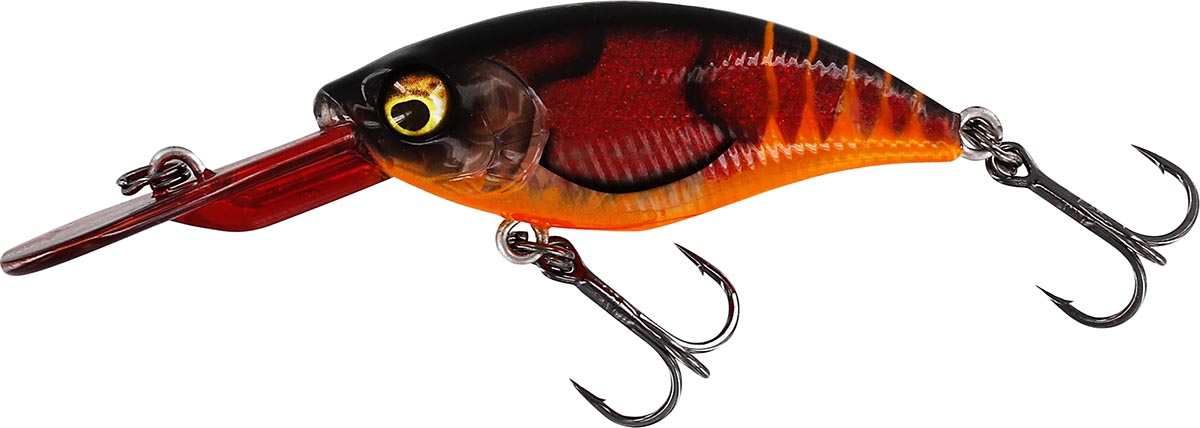 A compact wobbler from westin of 6cm and 10grams in suspension for perch fishing - fire craw
