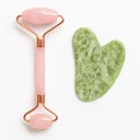 Pink Jade Roller &amp; Gua-Sha Heart - Beauty Duo