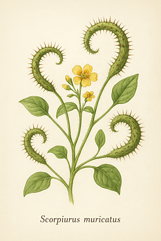 Skorpionärt - Scorpiurus muricatus ("Prickly Caterpillar Plant")