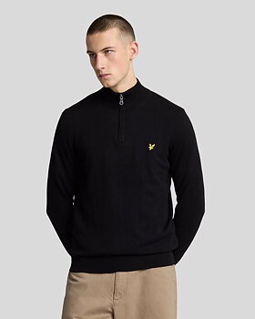 Lyle & Scott - Cotton Merino 1/4 Zip - Jet Black