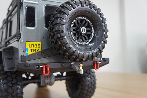Yeah Racing YA-0549 Alu Alloy Rear Bumper w/LED Light Spare Tire Mount For SCX10 II TRX-4 G6 Certified - 2
