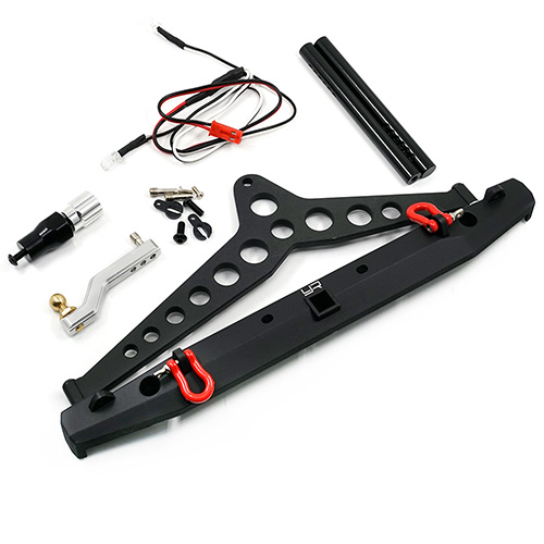 Yeah Racing YA-0549 Alu Alloy Rear Bumper w/LED Light Spare Tire Mount For SCX10 II TRX-4 G6 Certified