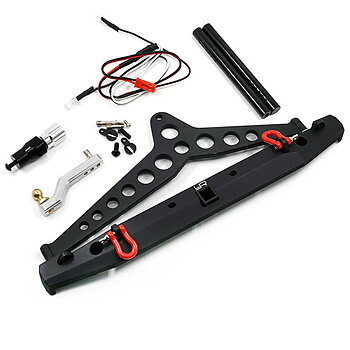 Yeah Racing YA-0549 Alu Alloy Rear Bumper w/LED Light Spare Tire Mount For SCX10 II TRX-4 G6 Certified