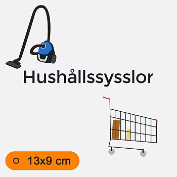 Bildstödsbilder Hushållssysslor, 13x9cm