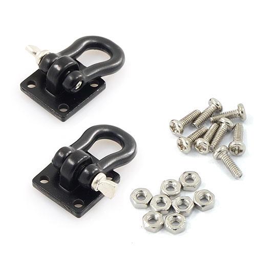 Yeah Racing YA-0378 1/10 RC Rock Crawler Accessories Heavy Duty Shackle w/ Mounting Bracket Fit 3Racing CR01-27 Winch Black