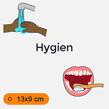 Bildstödsbilder Hygien, 13x9cm