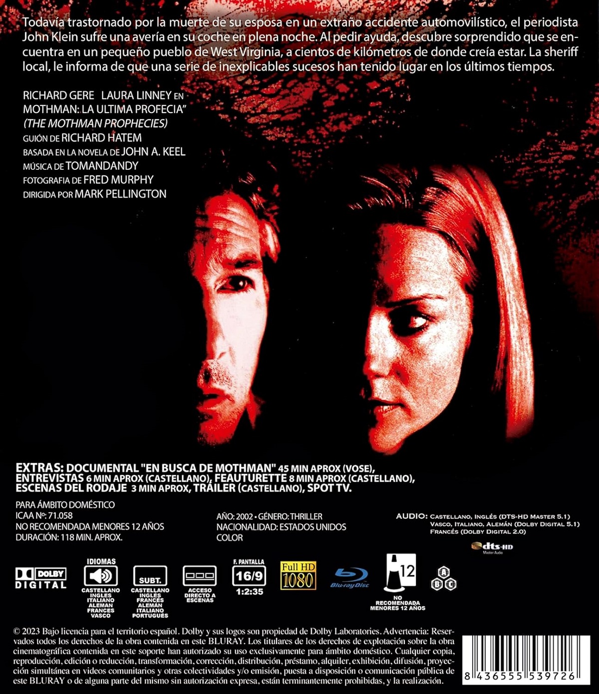Mothman Prophecies (ej svensk text) (Blu-ray) - 2