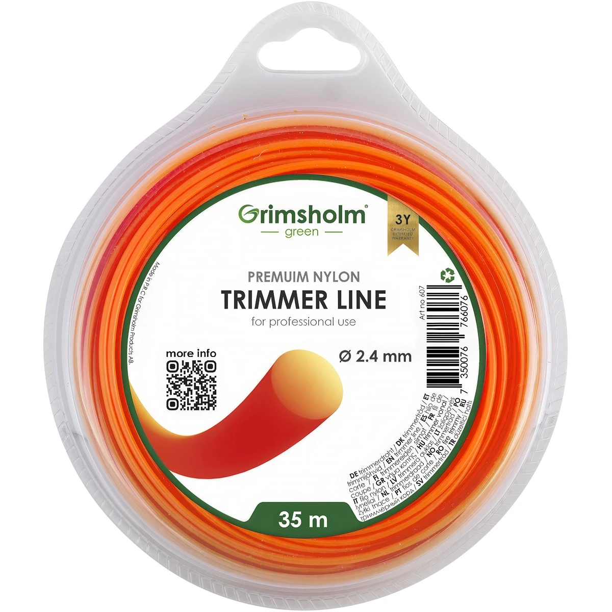 Trimmertråd 2,4mm 35mm rund