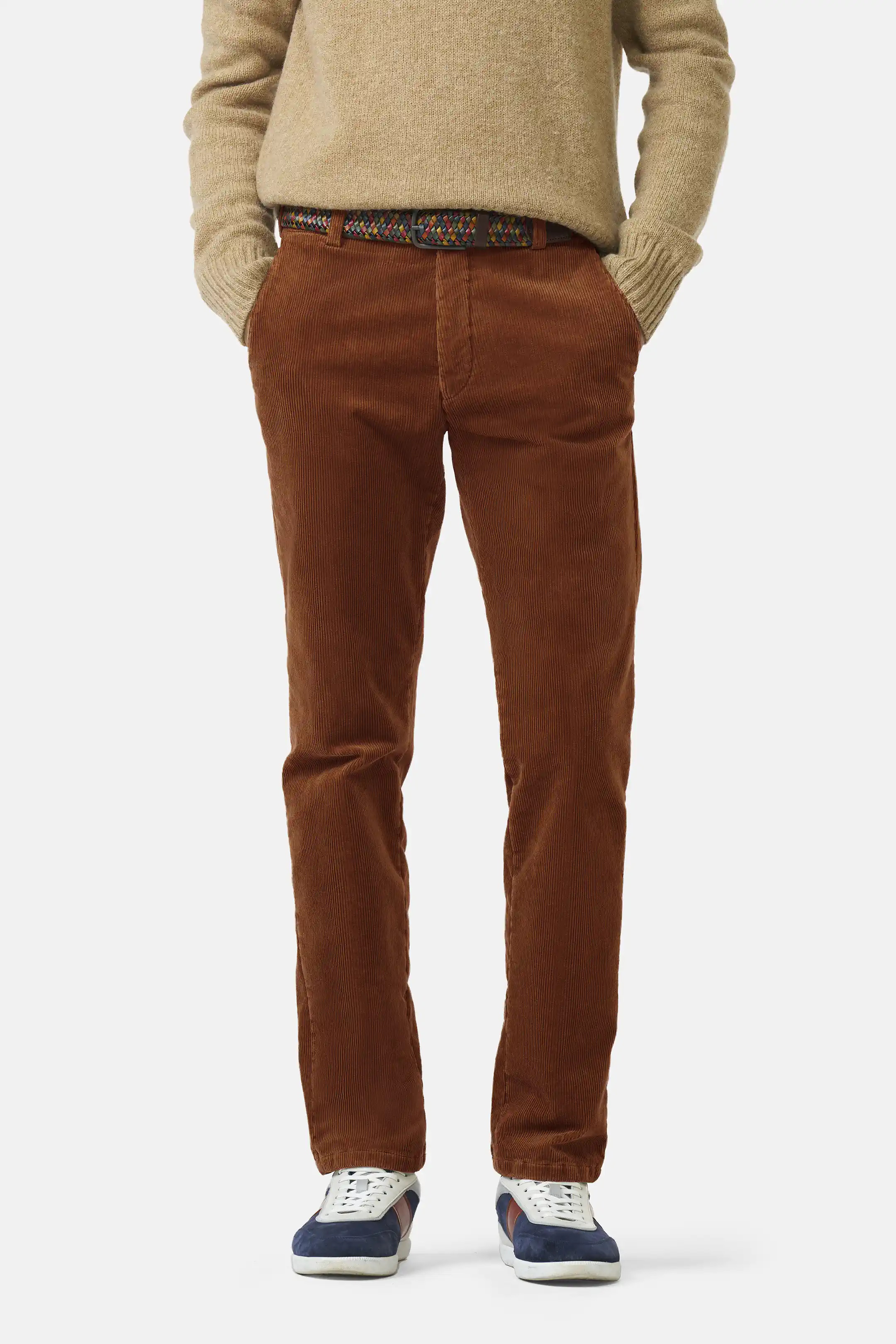 Bruna (copper) chinos i exklusiv bredspårig manchester (Cord) och modern passform (Meyer / Bonn)