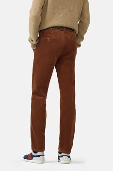 Bruna (copper) chinos i exklusiv bredspårig manchester (Cord) och modern passform (Meyer / Bonn)