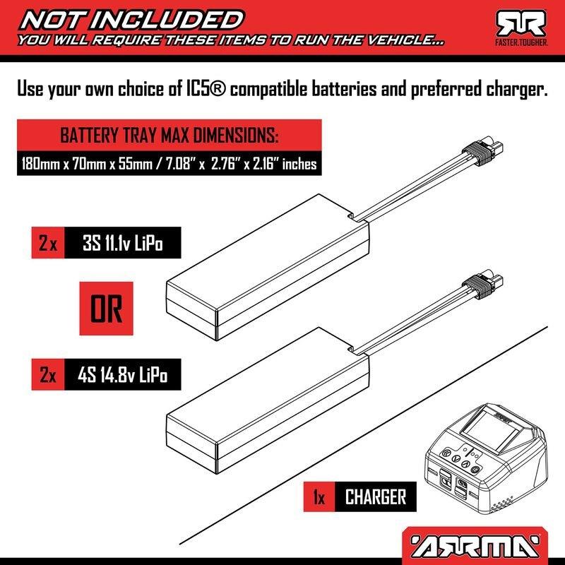 ARRMA 1/7 LIMITLESS 8S AVC 4X4 RTR Brushless Street Speed, White/Blue - 3