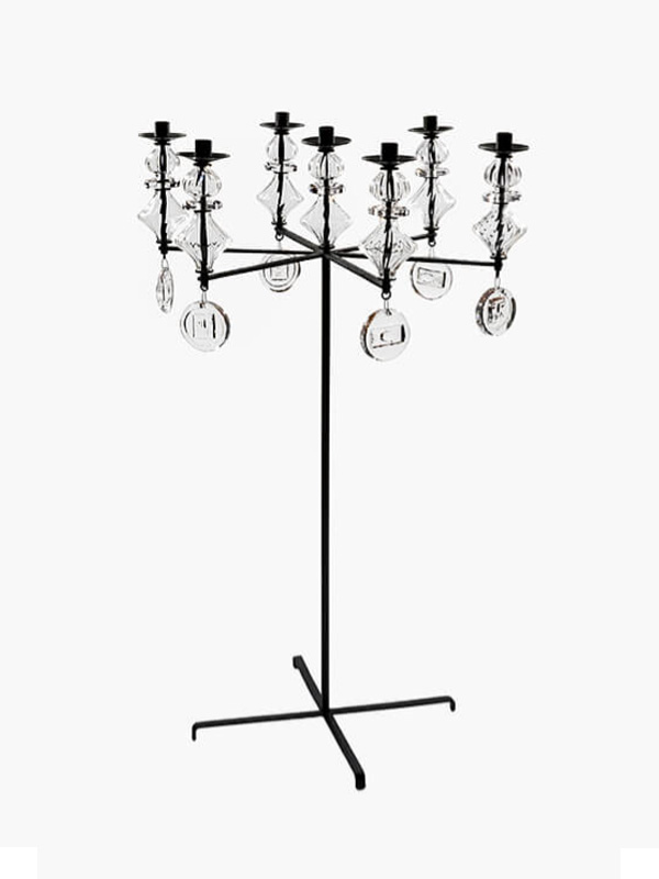 Lysestake SH 48, 7 lys med klart glass klart glass
