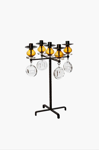 Candelero SH-51, 5 Velas con cristal marrón