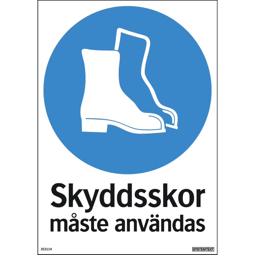 Skyltor skyddskor använd 210X297 PL