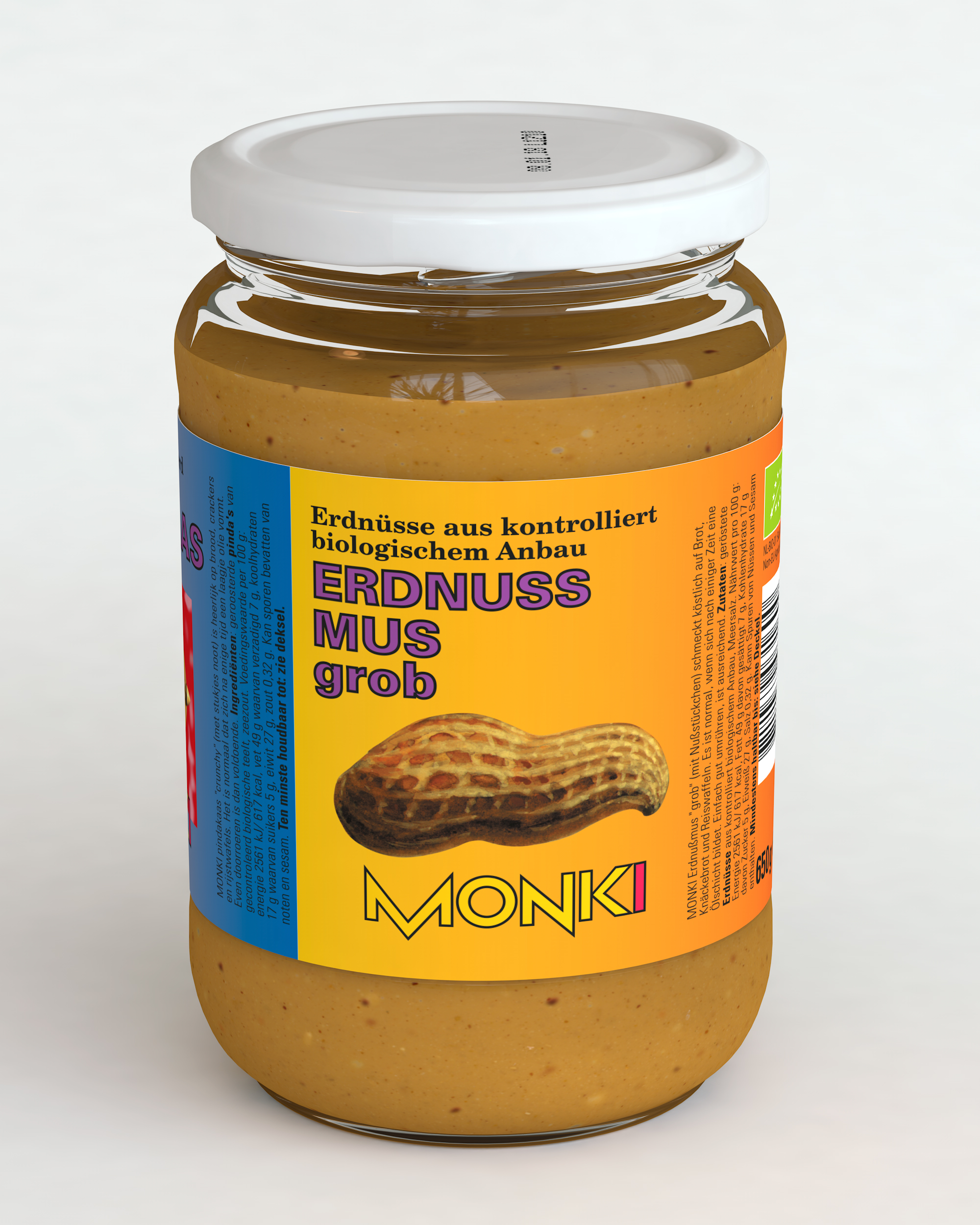 ekologiskt jordnötsmör crunchy 650g monki