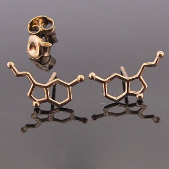 Gold-Plated Serotonin Earring