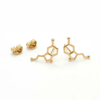 Gold-Plated Serotonin Earring