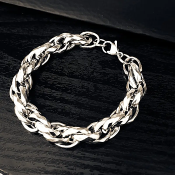 Kubansk länk -Armband i rostfritt stål- 11mm
