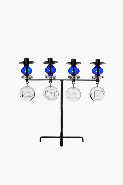 Lysestake SH 53, blått glass