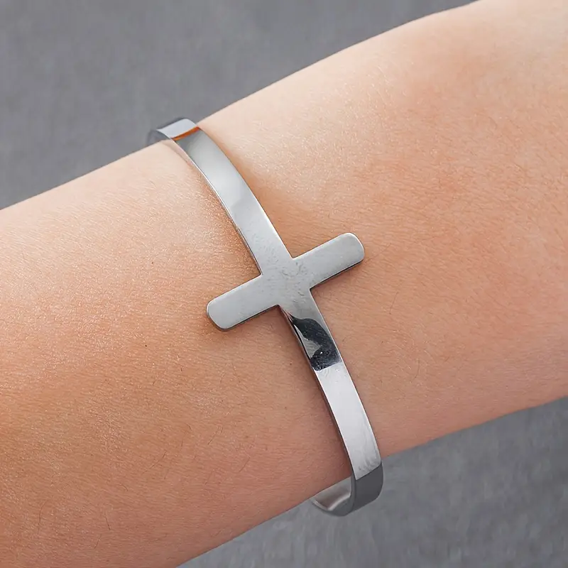 Armband "Steel Cross" i rostfritt stål   - 3